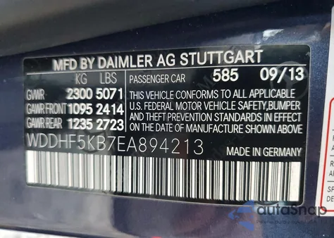 2014 Mercedes-Benz E 350 z USA, uszkodzony, nr VIN WDDHF5KB7EA894213